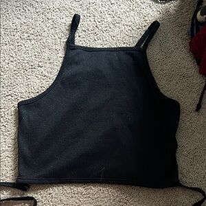 Forever 21 Black Fitted Cropped Tank Top